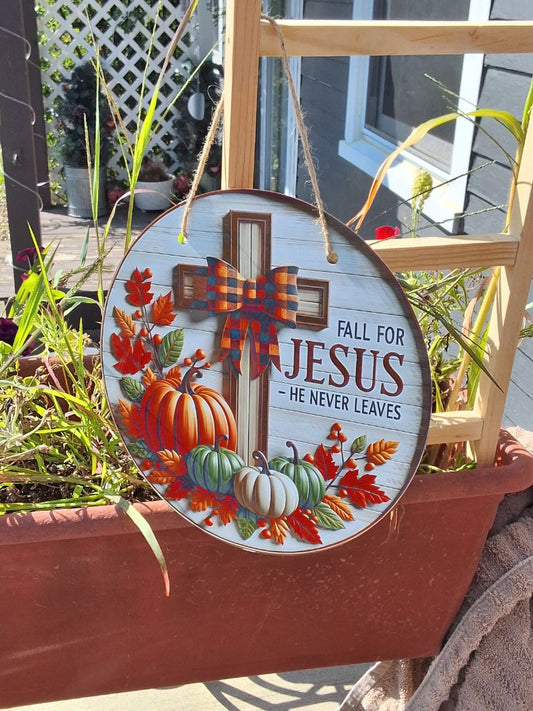 Door hanger Fall for Jesus, 10 inch