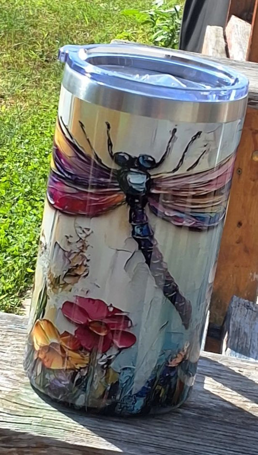20oz  tumbler w/handle Dragonfly, 20 OZ