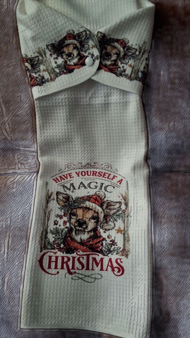 Christmas Hand towel with snap Have your self a magic chiristmas, 16 x 28