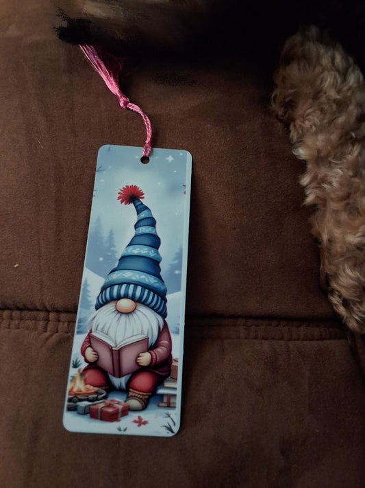 Winter Bookmark Winter gnome  (blue hat), 2 x 5.5"