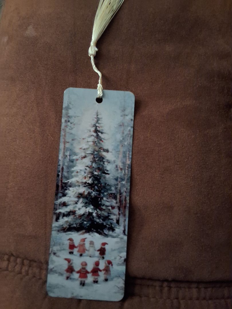 Winter Bookmark Tree and kids, 2 x 5.5"