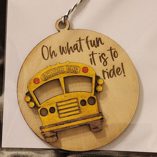 Small Town Shop Oh What Fun it is To Ride Bus Driver Ornament