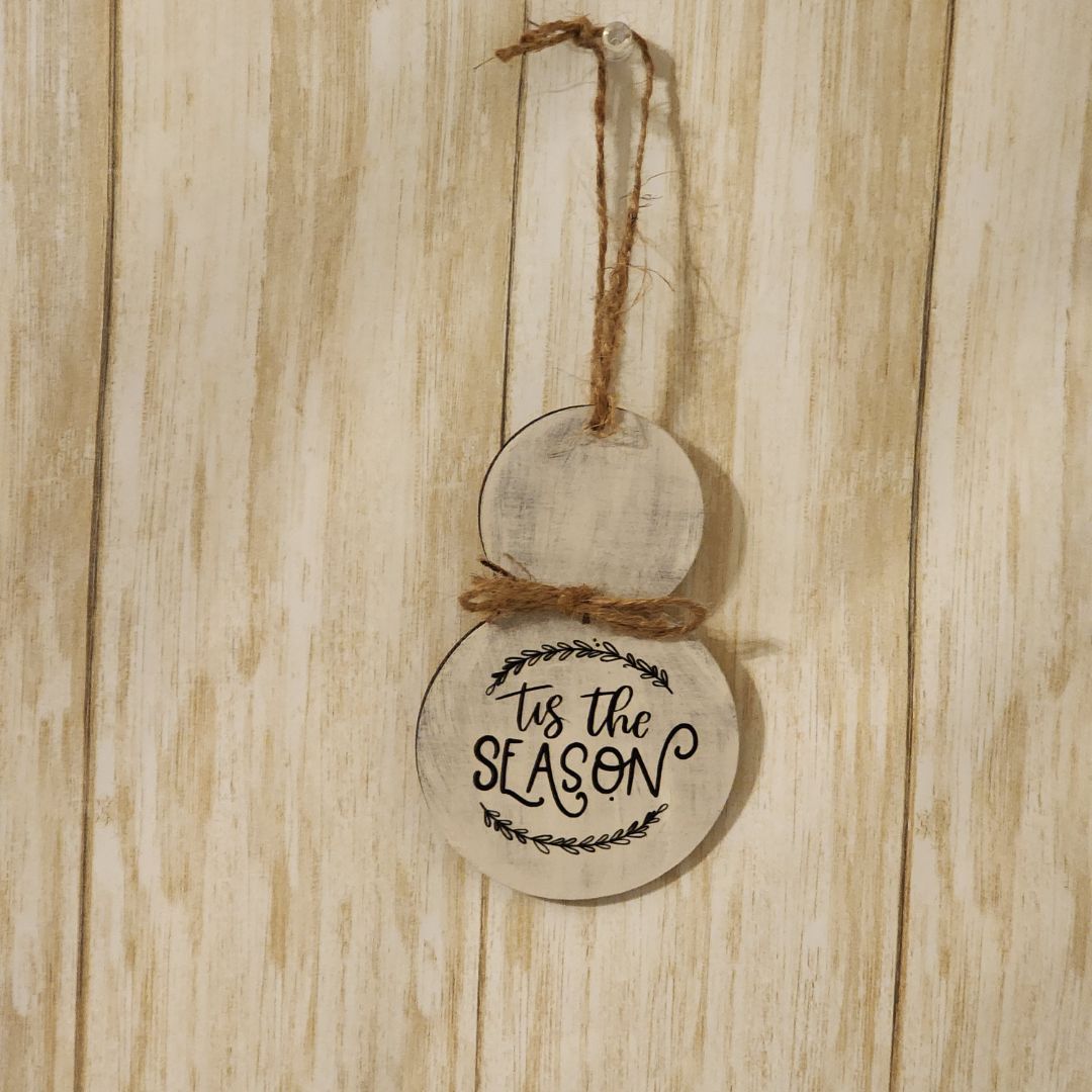 Small Town Shop Rustic Snowman Ornament
