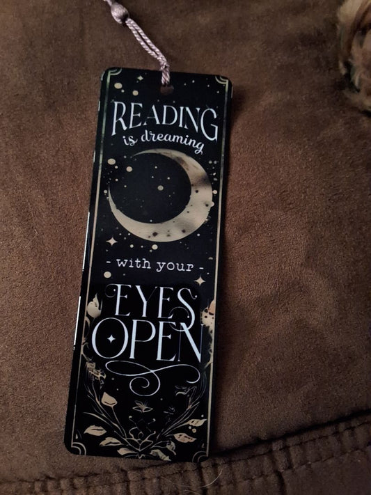 Bookmark Reading is dreaming with your eyes open (moon), 2 x 5.5"