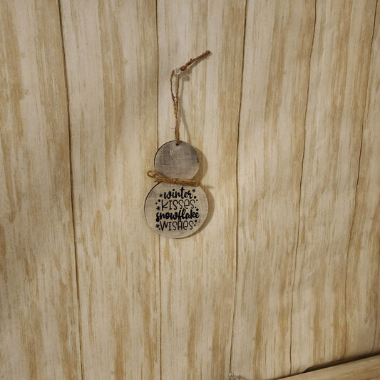 Small Town Shop Rustic Snowman Ornament