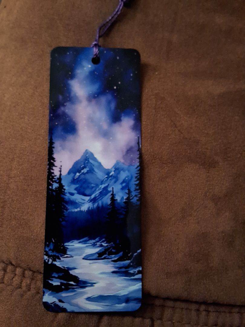 Winter Bookmark Mountain winter stream, 2 x 5.5"