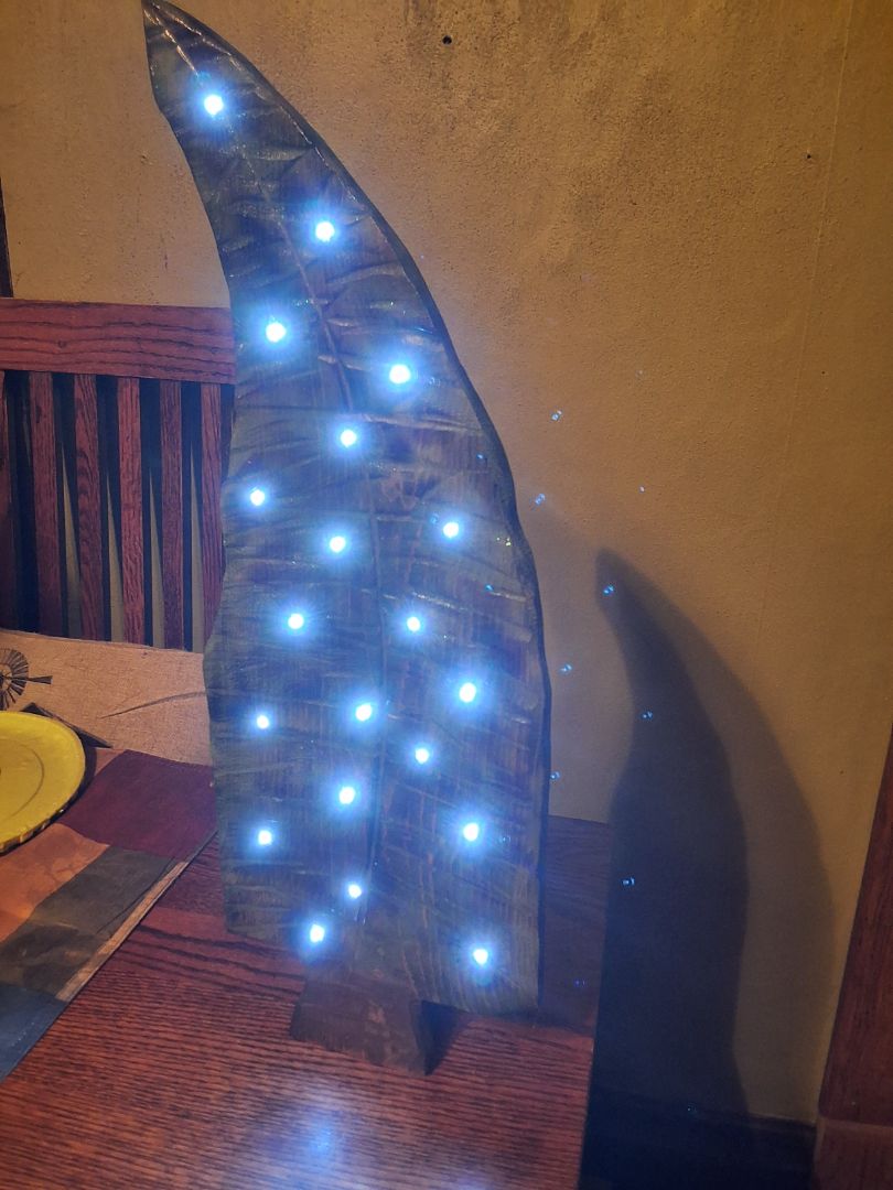 (2) Christmas Lighted Christmas tree, 21" x 8"