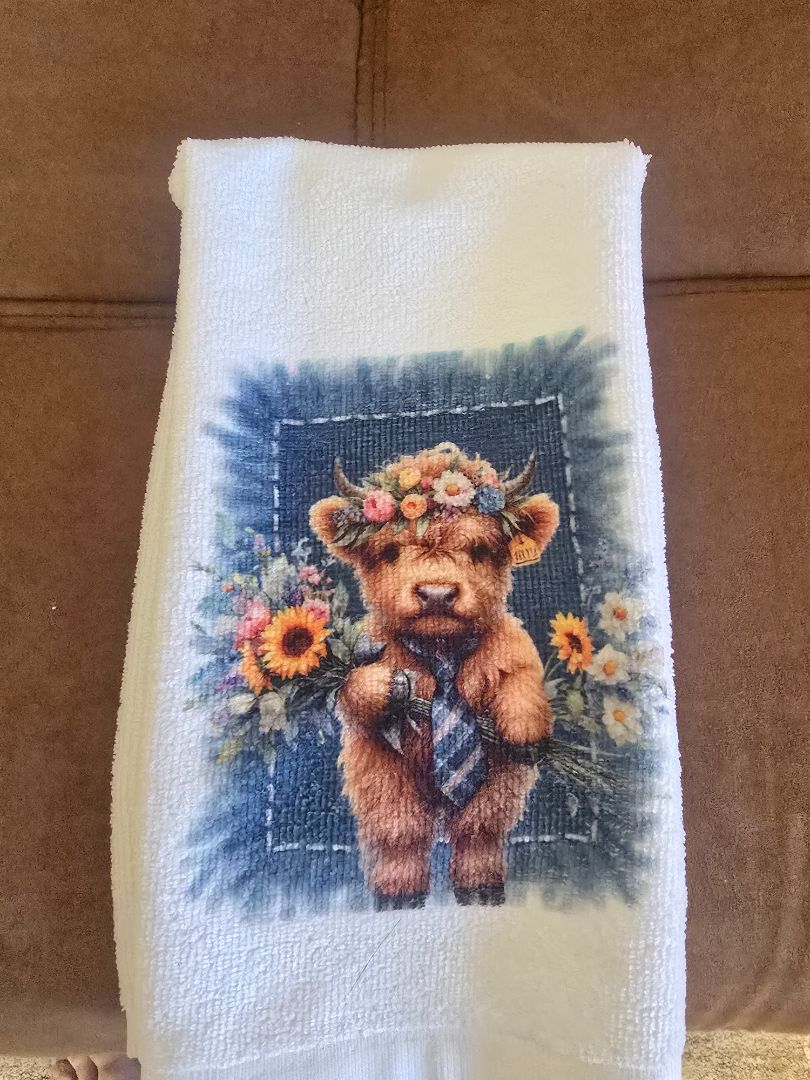 Hand towel Blue Cow (1)