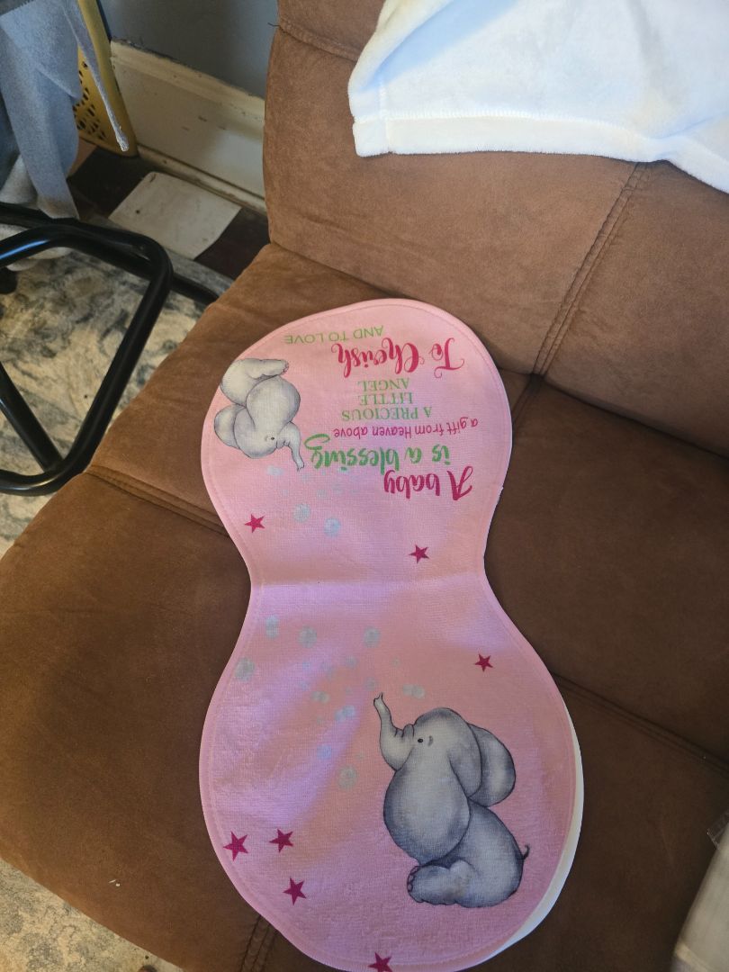 Pink Baby Pink elephant bib and birp cloth