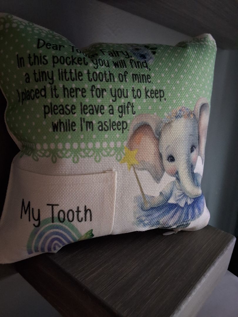 Tooth fairy Pillow Tooth fairy elephant pillow, 8x8
