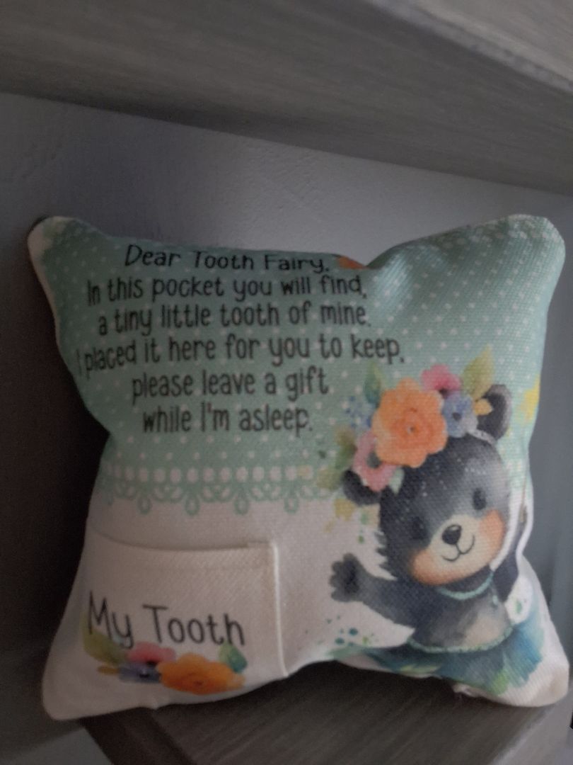 Tooth fairy Pillow Tooth fairy hippo pillow, 8x8