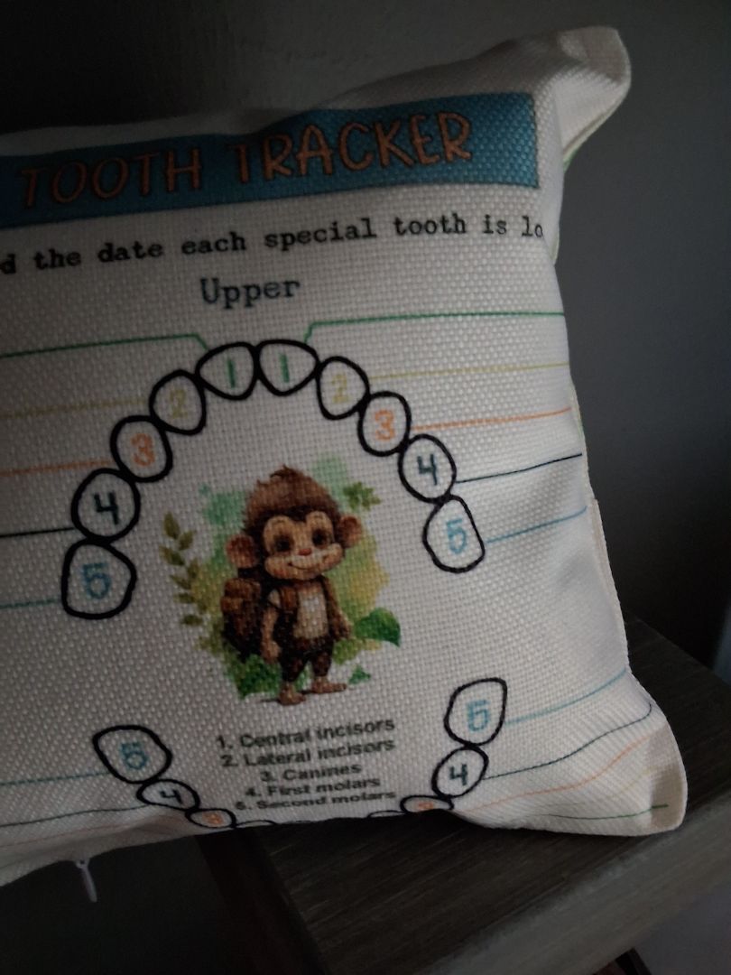 Tooth fairy Pillow Monkey tooth fairy pillow, 8x8