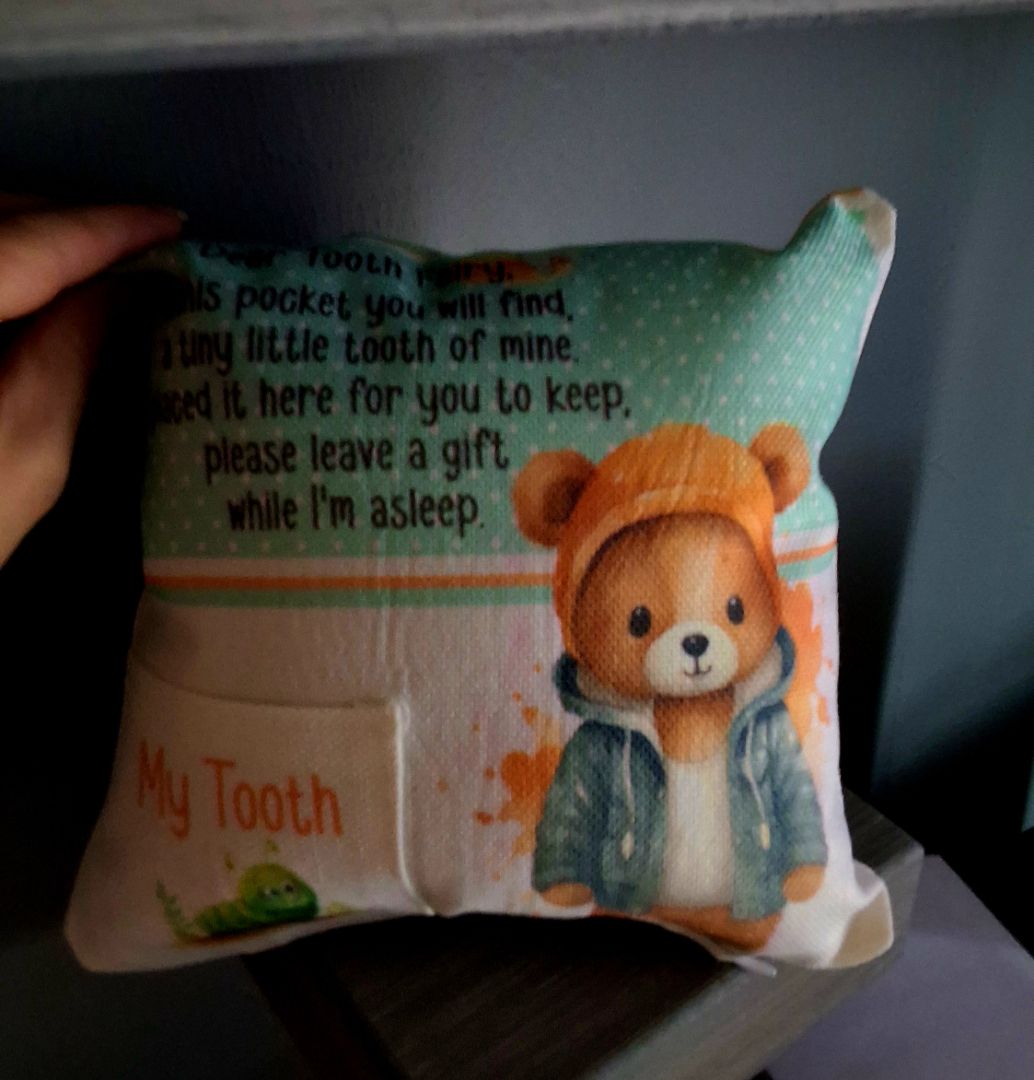 Tooth fairy Pillow Bear tooth fairy pillow, 8x8