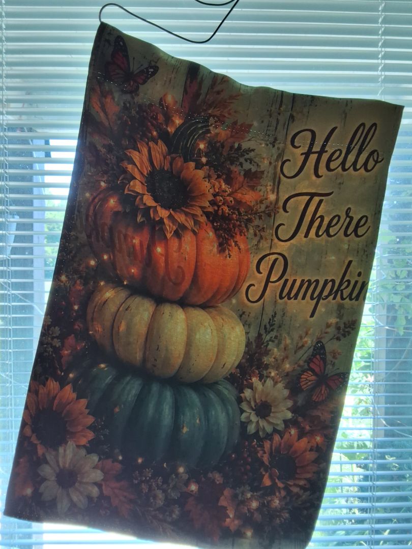 Garden Flag Hello there pumkin