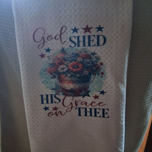 Hand towel with snap In Gods shed his Grace, 16 x 28