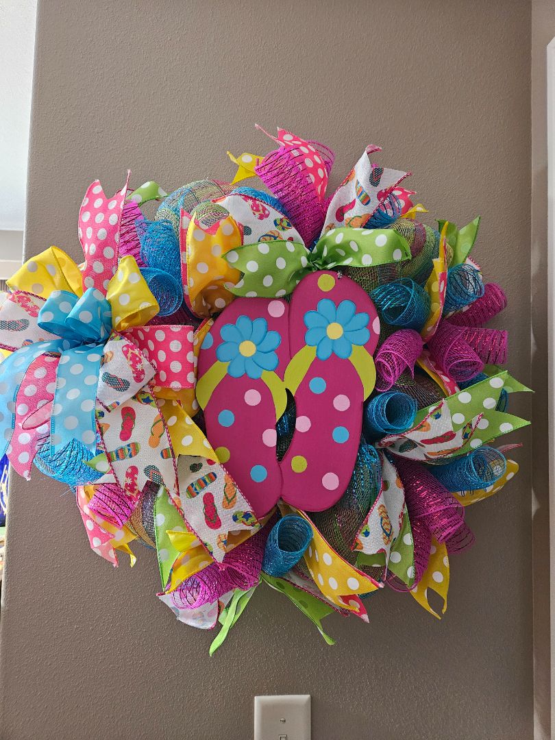 Bright Wreath Flip flops, 14in