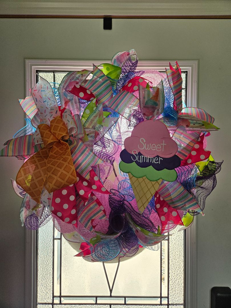 Wreath Ice cream sweet summer, 14in