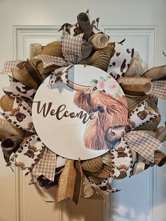 Wreath Cow wreath, 14in