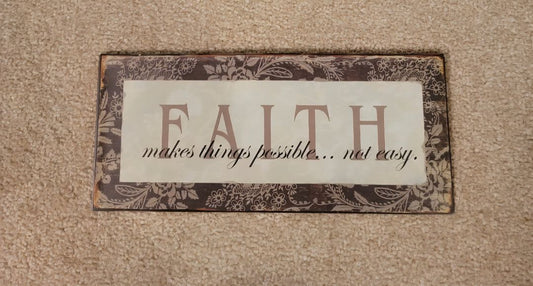 Brown/Green  Faith Decor, 5" x 12"