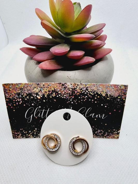 Rosegold and Silver Glitter n Glam Earrings