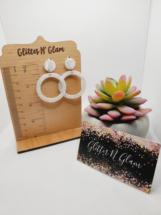 Irrodescent white Glitter N Glam Earrings