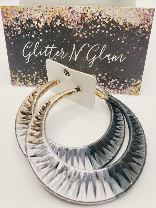 Multicolored Glitter N Glam 474 Multicolored String Hoop Earrings