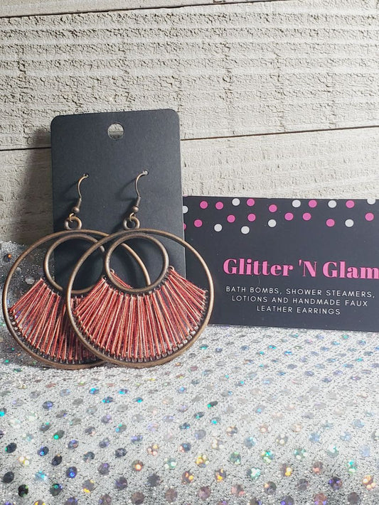 Red Glitter N Glam 317 Red String Earrings