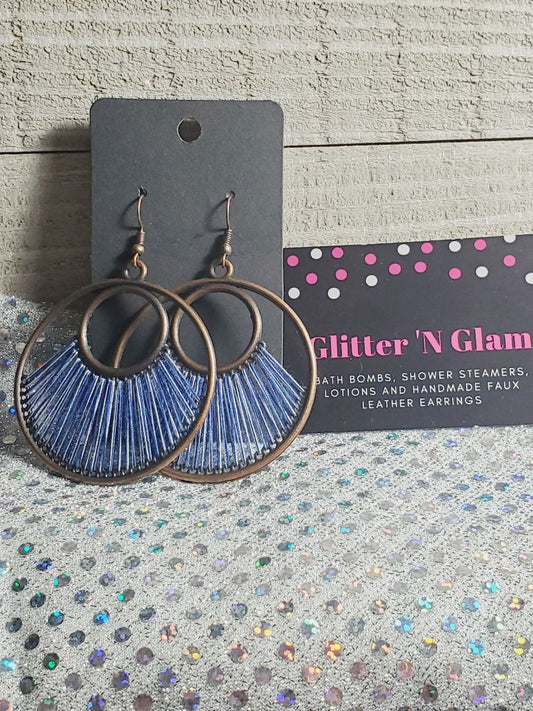 Blue Glitter N Glam Earrings
