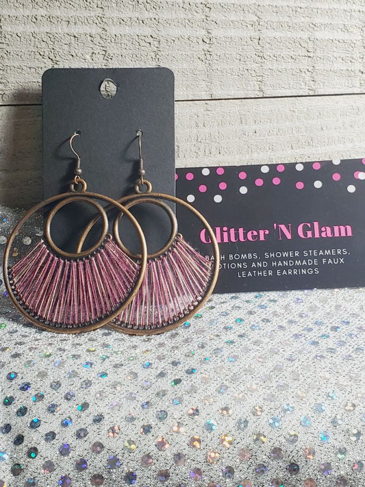 Purple Glitter N Glam Earrings