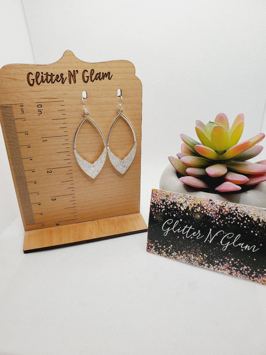 Silver Glitter N Glam Earrings