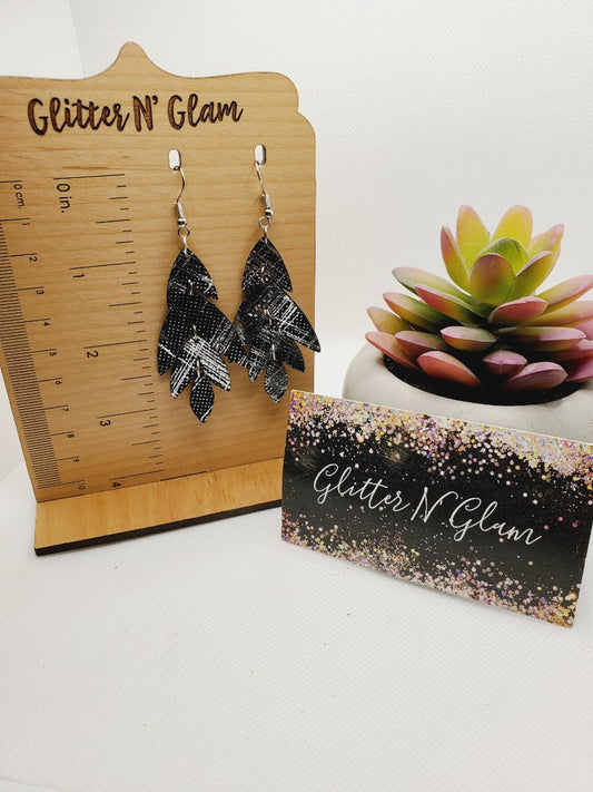 Black and silver Glitter N Glam Earrings