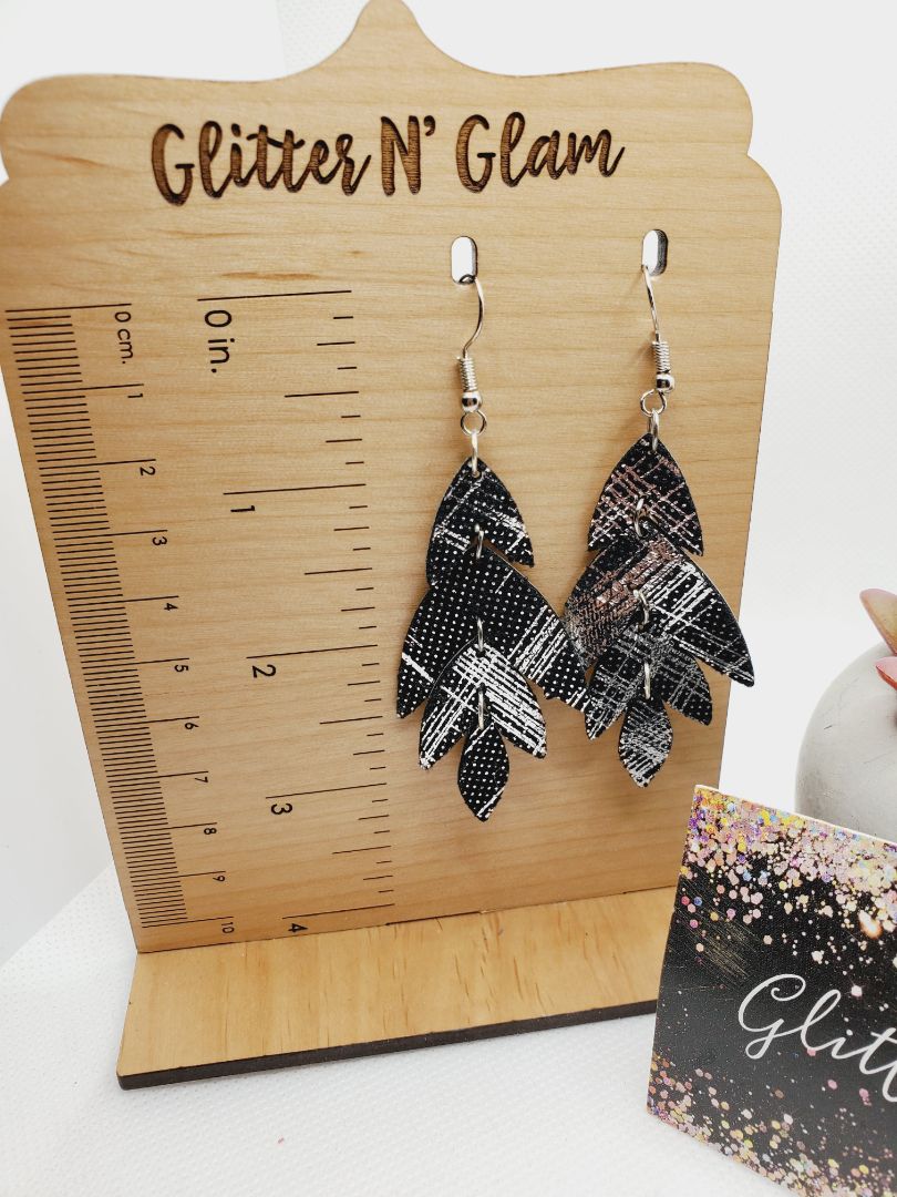 Black and silver Glitter N Glam Earrings