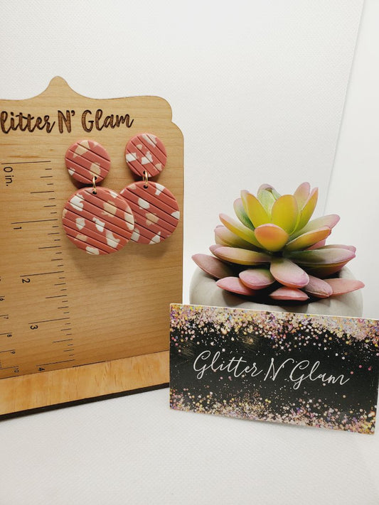 Dark pink,cream and orange Glitter N Glam 1415 Earrings