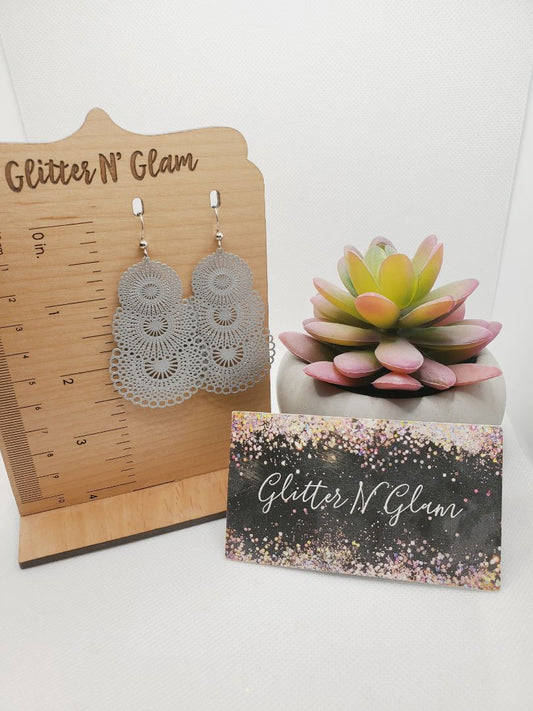 Silver Glitter N Glam Earrings