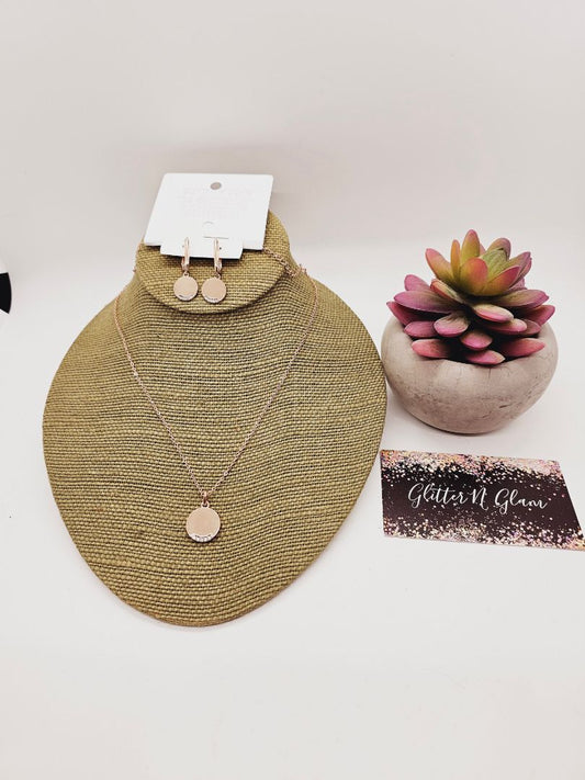 Rosegold Glitter N Glam Necklace set
