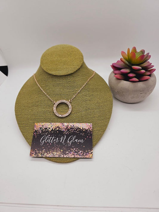 Rosegold Glitter N Glam Necklace
