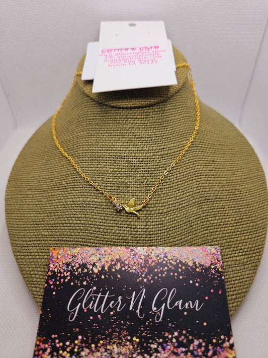 Gold Glitter N Glam Necklace