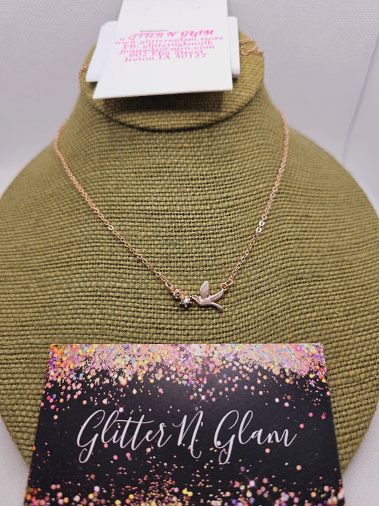 Rosegold Glitter N Glam Necklace