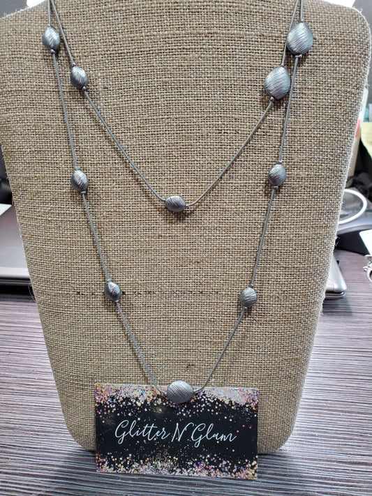 Silver Glitter N Glam Necklace
