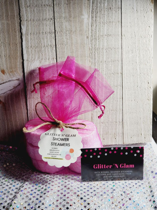 Red/pink Glitter N Glam Shower Steamers