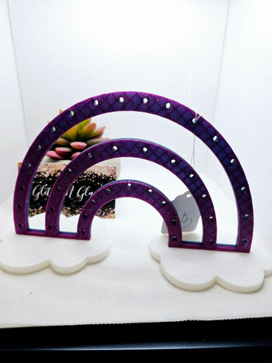Purple and White Glitter N Glam Earring Stand