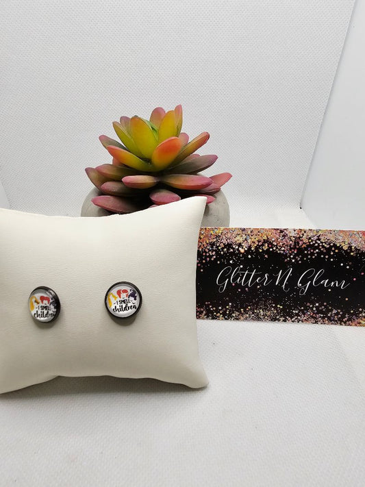 Glitter N Glam 2690 S.Sisters "I smell children" Stud Earrings