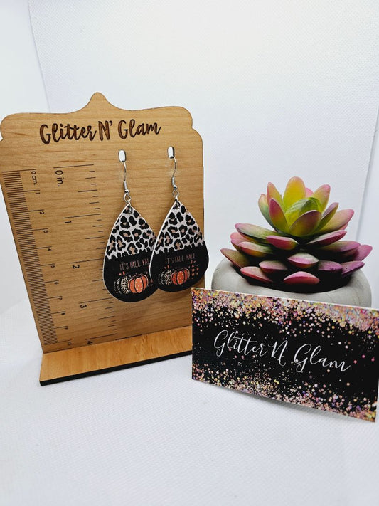 Glitter N Glam 1944 "It's Fall Yall" Pumpkins with Animal Print