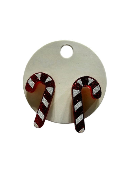 Glitter N Glam 2509 Candy Cane Stud Earrings