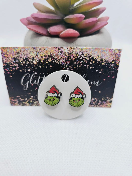 Glitter N Glam 2000 G-Man Wood Stud Earrings
