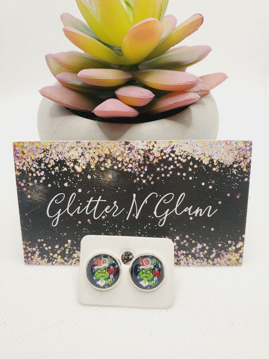 Glitter N Glam 1073 G-Man Ho Ho No Stud Earrings