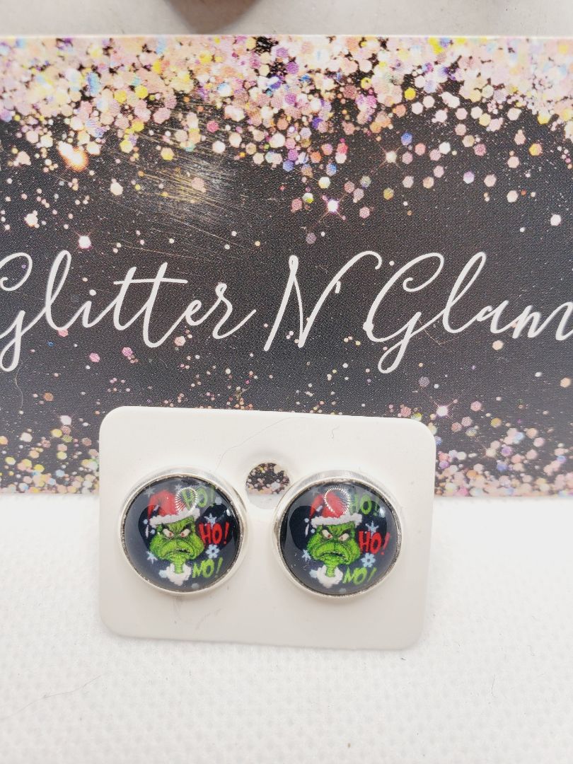 Glitter N Glam 1073 G-Man Ho Ho No Stud Earrings