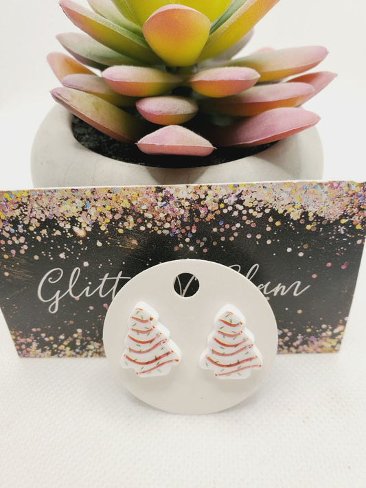 Glitter N Glam 1489 Christmas Tree Cake Stud Earrings