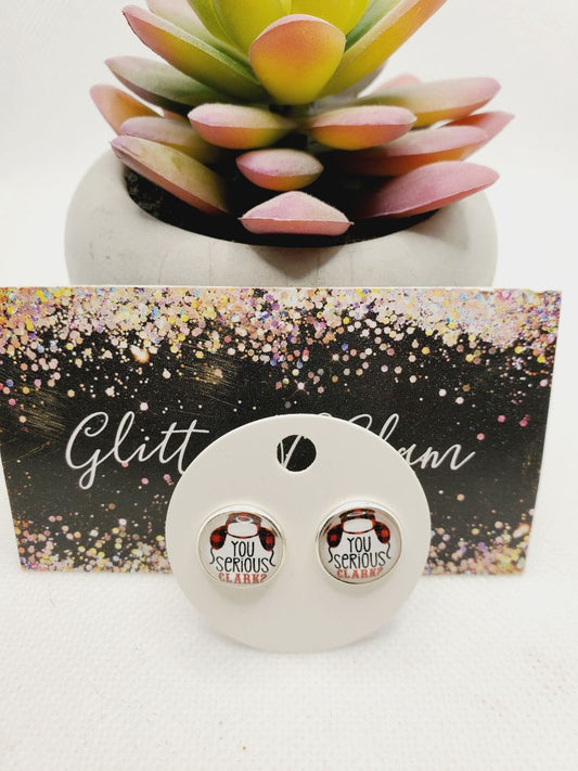 Glitter N Glam 1506 Xmas Vacation "You Serious Clark" Stud Earrings