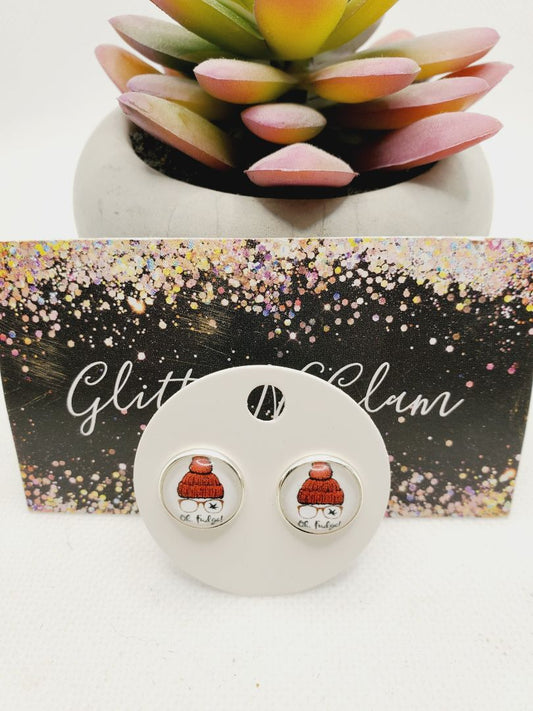 Glitter N Glam 1509 Xmas Story "OH FUDGE" Stud Earrings